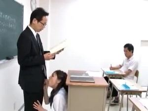 Japenese schoolgirl sucks teacher dick
